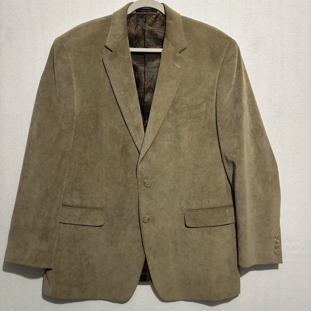 Lauren Ralph Lauren Corduroy Blazer 44R Brown Sport Coat Jacket Paisley Lined